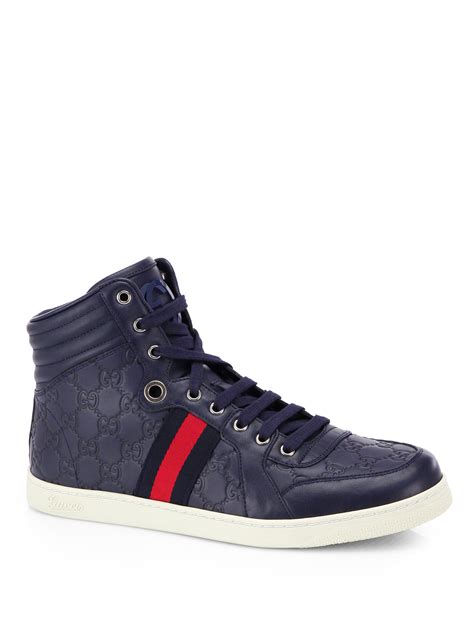 gucci blue high tops|Gucci high tops for men.